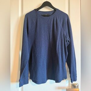 Men's Long Sleeve Crewneck Shirt - Navy Blue